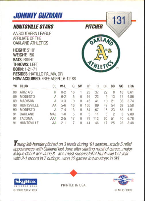 B1182- 1992 SkyBox AA Baseball Card #s 1-200 -You Pick- 15+ FREE US SHIP - Picture 231 of 345