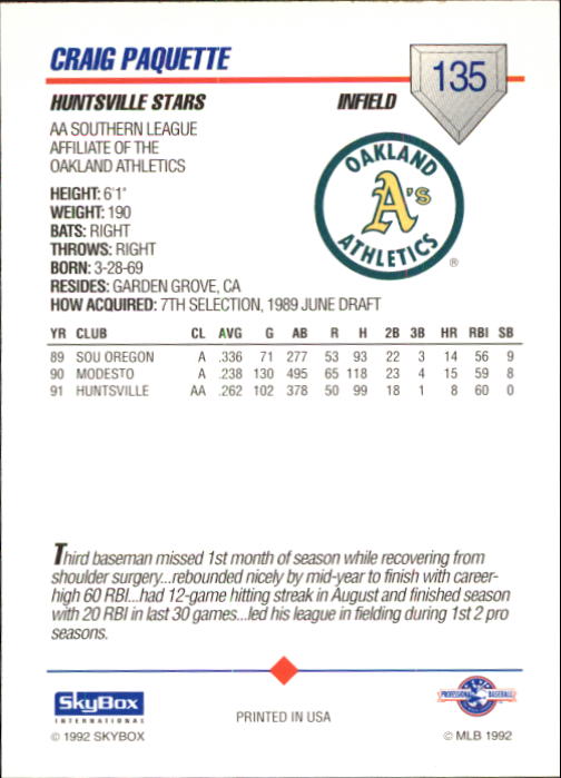 B1182- 1992 SkyBox AA Baseball Card #s 1-200 -You Pick- 15+ FREE US SHIP - Picture 237 of 345