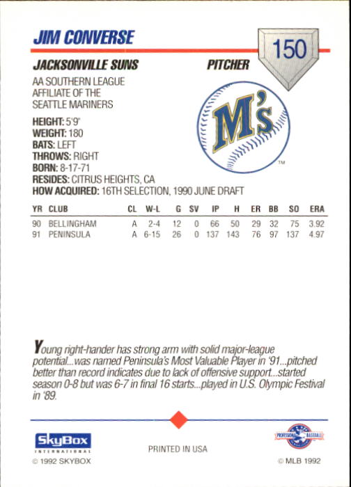 B1182- 1992 SkyBox AA Baseball Card #s 1-200 -You Pick- 15+ FREE US SHIP - Picture 263 of 345