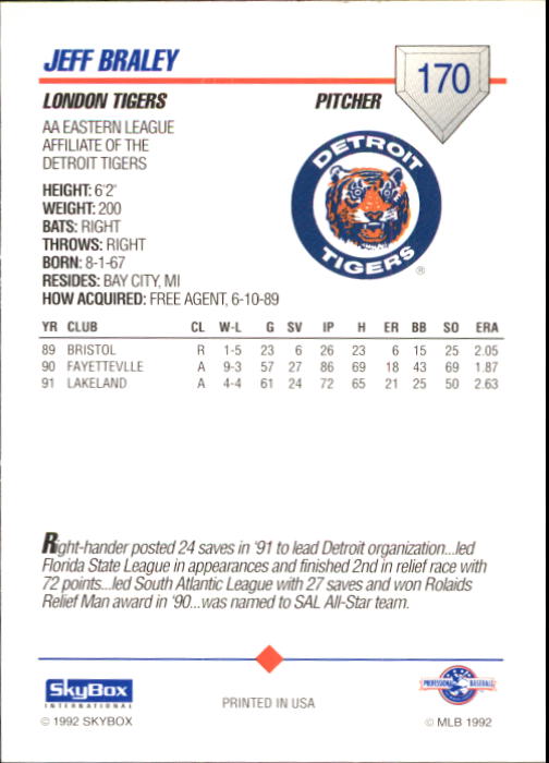 B1182- 1992 SkyBox AA Baseball Card #s 1-200 -You Pick- 15+ FREE US SHIP - Picture 297 of 345