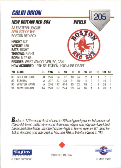 B1182- 1992 SkyBox AA Baseball Card #s 201-310 -You Pick- 15+ FREE US SHIP - Picture 11 of 189