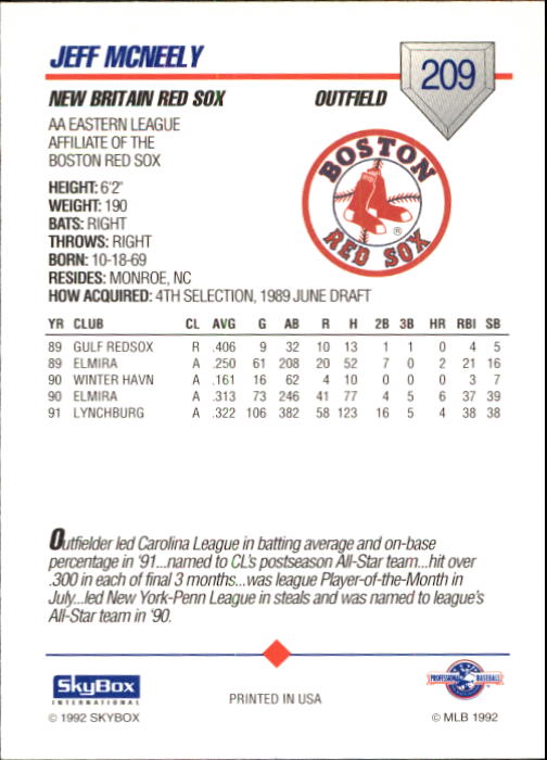 B1182- 1992 SkyBox AA Baseball Card #s 201-310 -You Pick- 15+ FREE US SHIP - Picture 19 of 189
