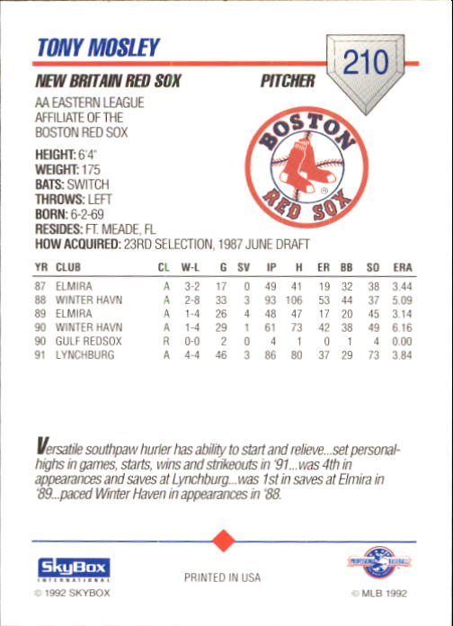 B1182- 1992 SkyBox AA Baseball Card #s 201-310 -You Pick- 15+ FREE US SHIP - Picture 21 of 189