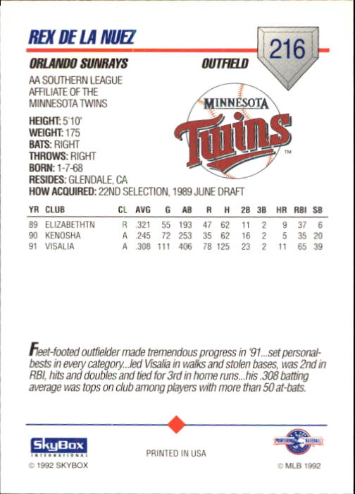 B1182- 1992 SkyBox AA Baseball Card #s 201-310 -You Pick- 15+ FREE US SHIP - Picture 31 of 189