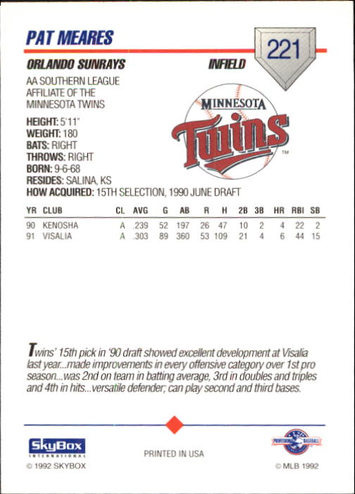 B1182- 1992 SkyBox AA Baseball Card #s 201-310 -You Pick- 15+ FREE US SHIP - Picture 37 of 189