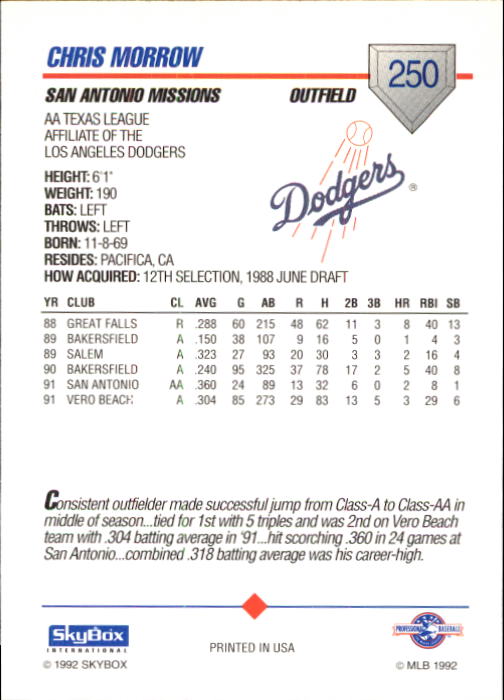 B1182- 1992 SkyBox AA Baseball Card #s 201-310 -You Pick- 15+ FREE US SHIP - Picture 85 of 189