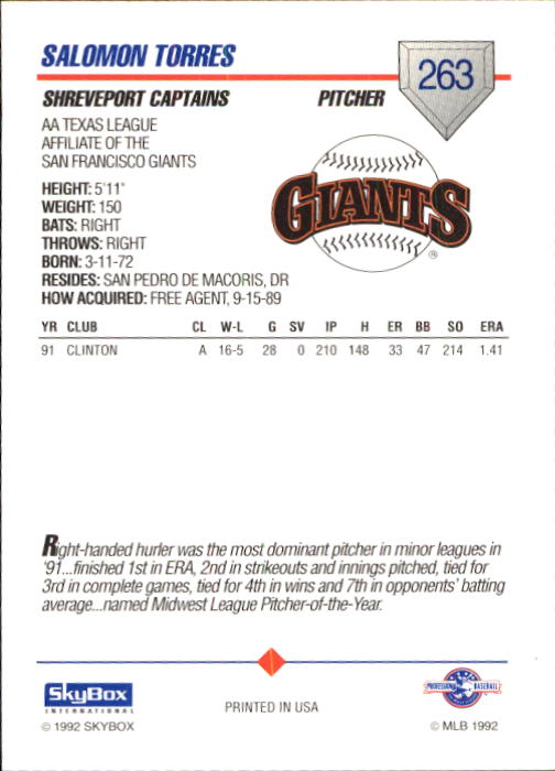 B1182- 1992 SkyBox AA Baseball Card #s 201-310 -You Pick- 15+ FREE US SHIP - Picture 105 of 189