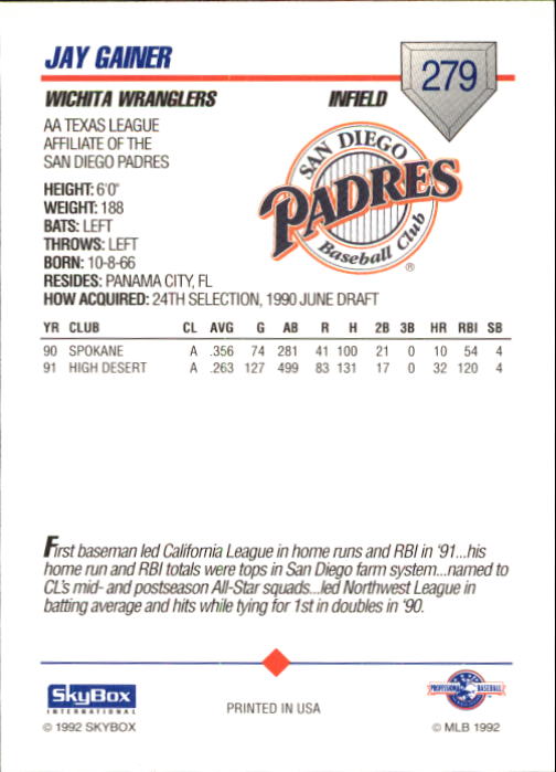 B1182- 1992 SkyBox AA Baseball Card #s 201-310 -You Pick- 15+ FREE US SHIP - Picture 137 of 189