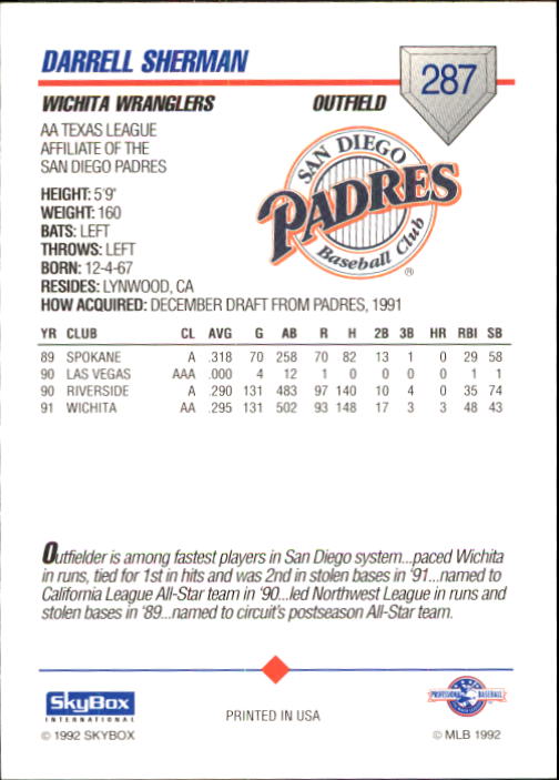 B1182- 1992 SkyBox AA Baseball Card #s 201-310 -You Pick- 15+ FREE US SHIP - Picture 147 of 189