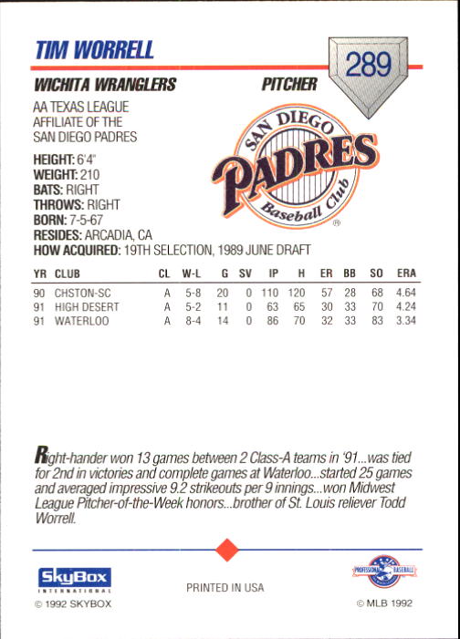 B1182- 1992 SkyBox AA Baseball Card #s 201-310 -You Pick- 15+ FREE US SHIP - Picture 151 of 189