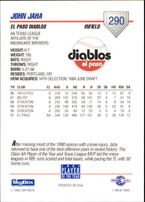 B1182- 1992 SkyBox AA Baseball Card #s 201-310 -You Pick- 15+ FREE US SHIP - Picture 153 of 189