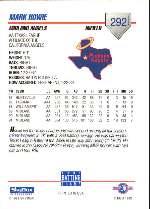 B1182- 1992 SkyBox AA Baseball Card #s 201-310 -You Pick- 15+ FREE US SHIP - Picture 157 of 189