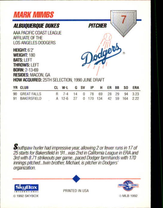 B0451- 1992 SkyBox AAA Baseball Card #'s 1-200 -You Pick- 15+ FREE US SHIP - Picture 15 of 389