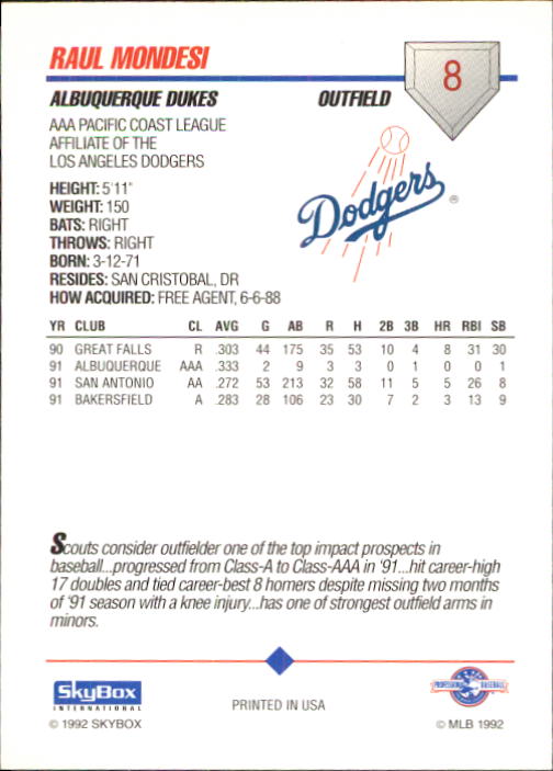 B0451- 1992 SkyBox AAA Baseball Card #'s 1-200 -You Pick- 15+ FREE US SHIP - Picture 17 of 389