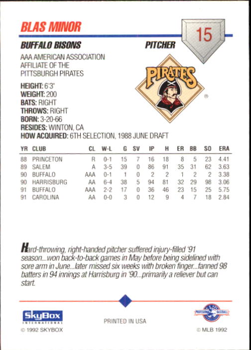 B0451- 1992 SkyBox AAA Baseball Card #'s 1-200 -You Pick- 15+ FREE US SHIP - Picture 29 of 389