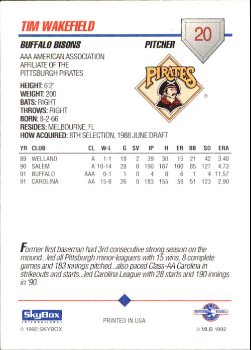 B0451- 1992 SkyBox AAA Baseball Card #'s 1-200 -You Pick- 15+ FREE US SHIP - Picture 39 of 389