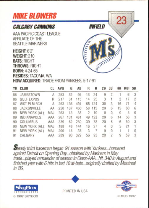 B0451- 1992 SkyBox AAA Baseball Card #'s 1-200 -You Pick- 15+ FREE US SHIP - Picture 45 of 389