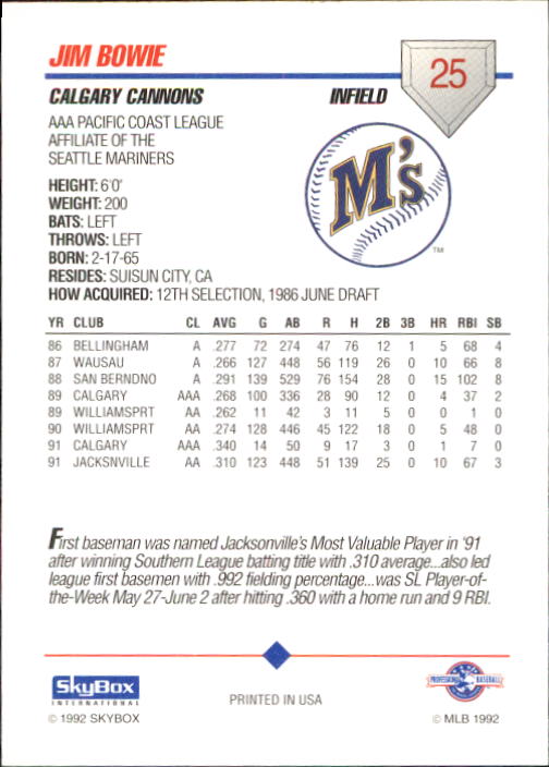 B0451- 1992 SkyBox AAA Baseball Card #'s 1-200 -You Pick- 15+ FREE US SHIP - Picture 49 of 389