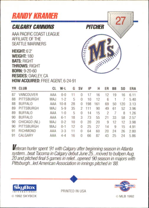 B0451- 1992 SkyBox AAA Baseball Card #'s 1-200 -You Pick- 15+ FREE US SHIP - Picture 53 of 389