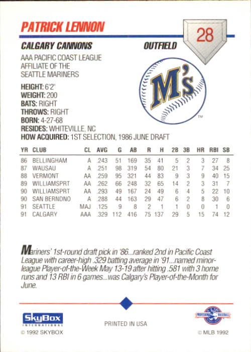 B0451- 1992 SkyBox AAA Baseball Card #'s 1-200 -You Pick- 15+ FREE US SHIP - Picture 55 of 389