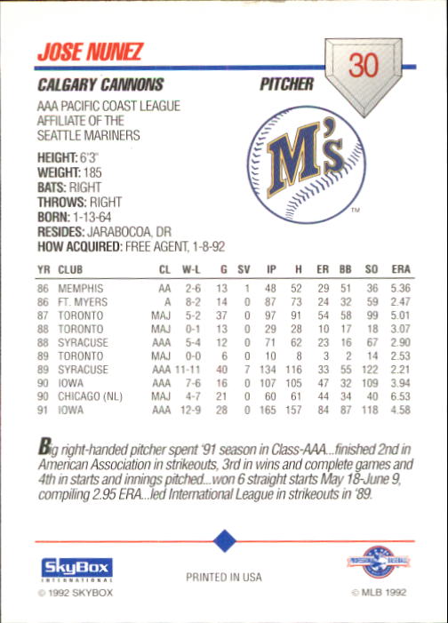 B0451- 1992 SkyBox AAA Baseball Card #'s 1-200 -You Pick- 15+ FREE US SHIP - Picture 59 of 389