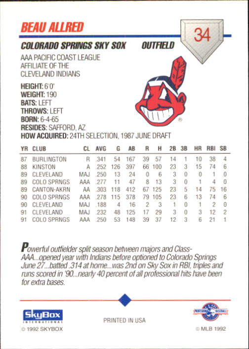 B0451- 1992 SkyBox AAA Baseball Card #'s 1-200 -You Pick- 15+ FREE US SHIP - Picture 67 of 389