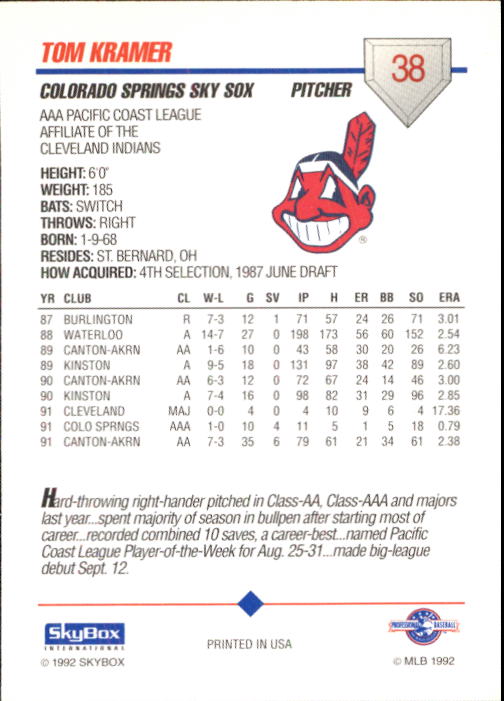 B0451- 1992 SkyBox AAA Baseball Card #'s 1-200 -You Pick- 15+ FREE US SHIP - Picture 75 of 389