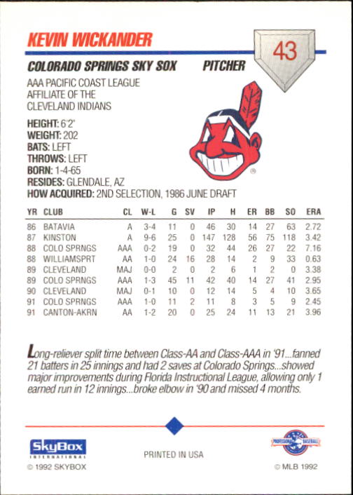 B0451- 1992 SkyBox AAA Baseball Card #'s 1-200 -You Pick- 15+ FREE US SHIP - Picture 85 of 389