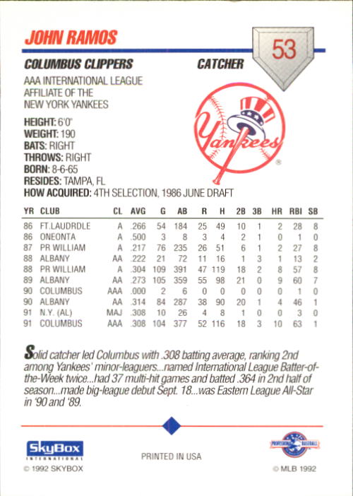 B0451- 1992 SkyBox AAA Baseball Card #'s 1-200 -You Pick- 15+ FREE US SHIP - Picture 105 of 389