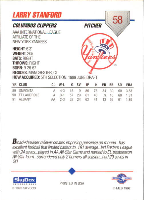 B0451- 1992 SkyBox AAA Baseball Card #'s 1-200 -You Pick- 15+ FREE US SHIP - Picture 115 of 389