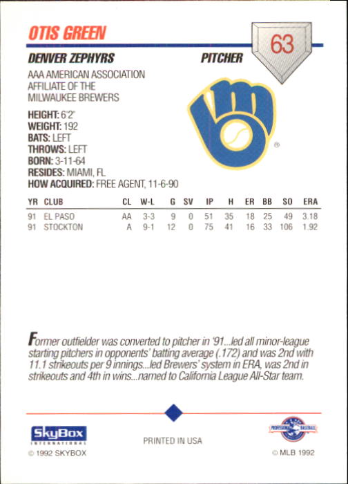 B0451- 1992 SkyBox AAA Baseball Card #'s 1-200 -You Pick- 15+ FREE US SHIP - Picture 125 of 389