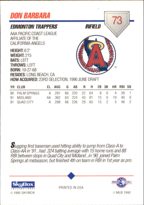 B0451- 1992 SkyBox AAA Baseball Card #'s 1-200 -You Pick- 15+ FREE US SHIP - Picture 141 of 389