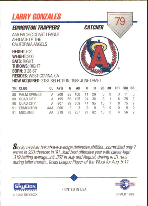 B0451- 1992 SkyBox AAA Baseball Card #'s 1-200 -You Pick- 15+ FREE US SHIP - Picture 153 of 389