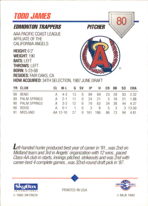 B0451- 1992 SkyBox AAA Baseball Card #'s 1-200 -You Pick- 15+ FREE US SHIP - Picture 155 of 389