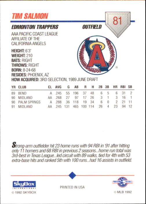 B0451- 1992 SkyBox AAA Baseball Card #'s 1-200 -You Pick- 15+ FREE US SHIP - Picture 157 of 389