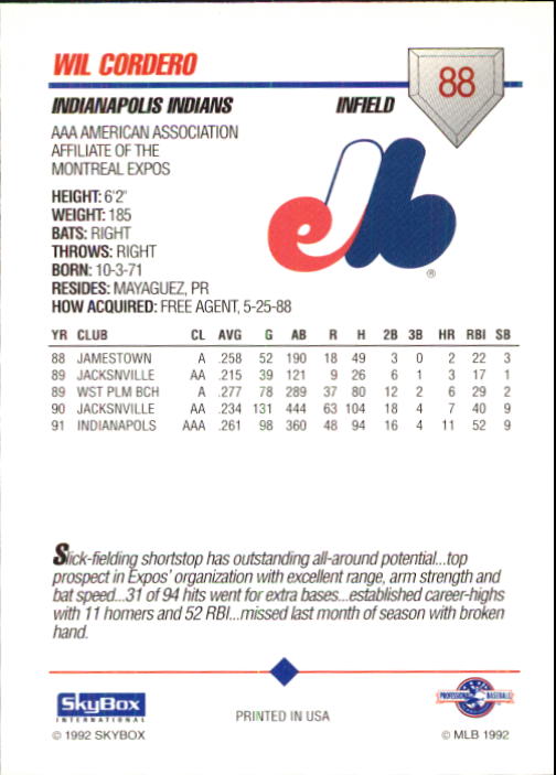 B0451- 1992 SkyBox AAA Baseball Card #'s 1-200 -You Pick- 15+ FREE US SHIP - Picture 171 of 389