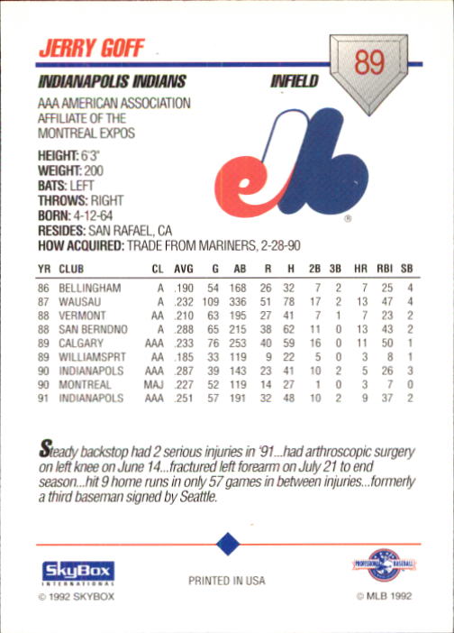 B0451- 1992 SkyBox AAA Baseball Card #'s 1-200 -You Pick- 15+ FREE US SHIP - Picture 173 of 389