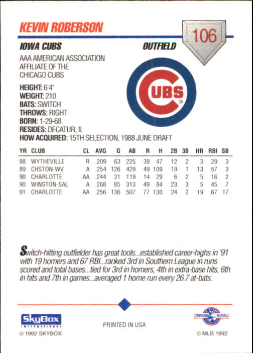 B0451- 1992 SkyBox AAA Baseball Card #'s 1-200 -You Pick- 15+ FREE US SHIP - Picture 207 of 389