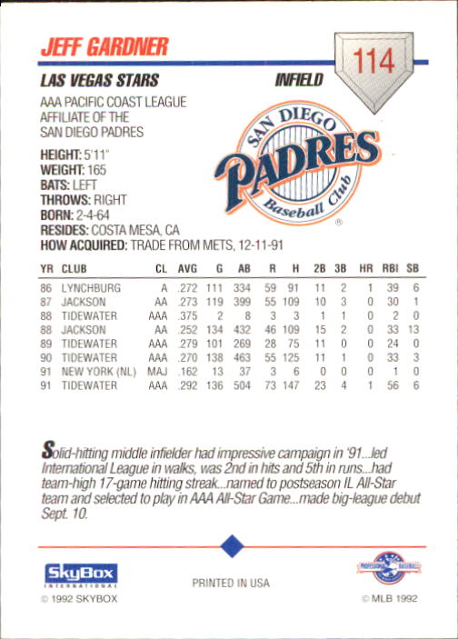 B0451- 1992 SkyBox AAA Baseball Card #'s 1-200 -You Pick- 15+ FREE US SHIP - Picture 221 of 389