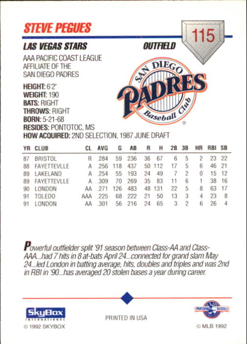 B0451- 1992 SkyBox AAA Baseball Card #'s 1-200 -You Pick- 15+ FREE US SHIP - Picture 223 of 389