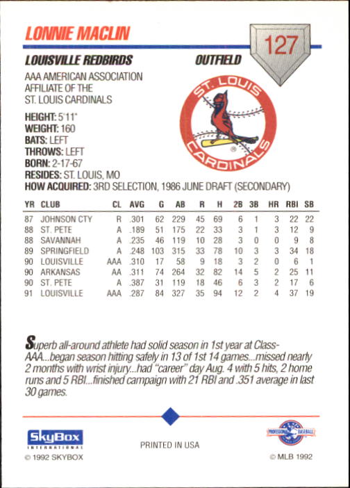 B0451- 1992 SkyBox AAA Baseball Card #'s 1-200 -You Pick- 15+ FREE US SHIP - Picture 245 of 389