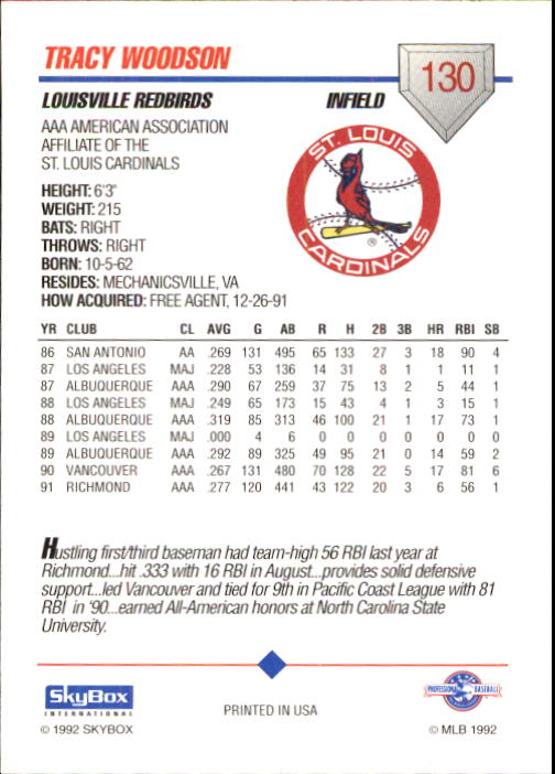 B0451- 1992 SkyBox AAA Baseball Card #'s 1-200 -You Pick- 15+ FREE US SHIP - Picture 251 of 389