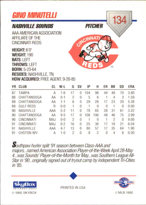 B0451- 1992 SkyBox AAA Baseball Card #'s 1-200 -You Pick- 15+ FREE US SHIP - Picture 259 of 389