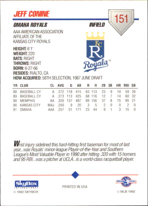 B0451- 1992 SkyBox AAA Baseball Card #'s 1-200 -You Pick- 15+ FREE US SHIP - Picture 291 of 389