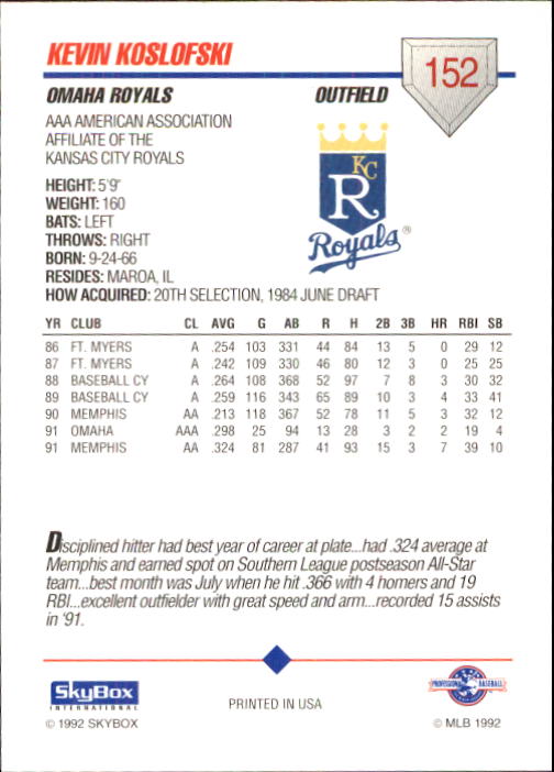 B0451- 1992 SkyBox AAA Baseball Card #'s 1-200 -You Pick- 15+ FREE US SHIP - Picture 293 of 389