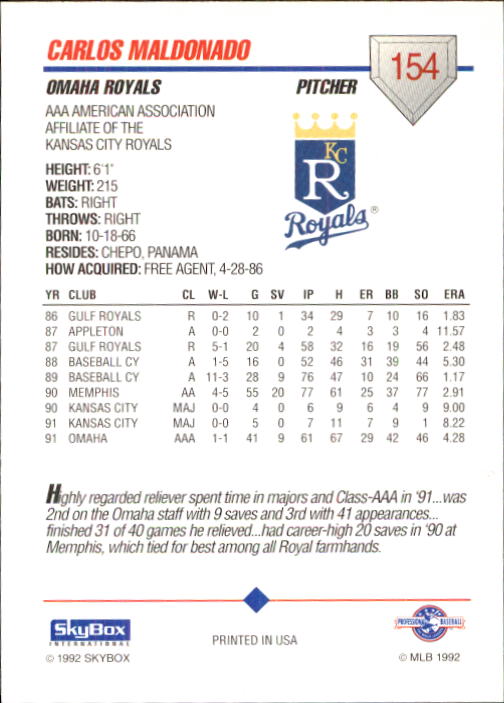 B0451- 1992 SkyBox AAA Baseball Card #'s 1-200 -You Pick- 15+ FREE US SHIP - Picture 295 of 389