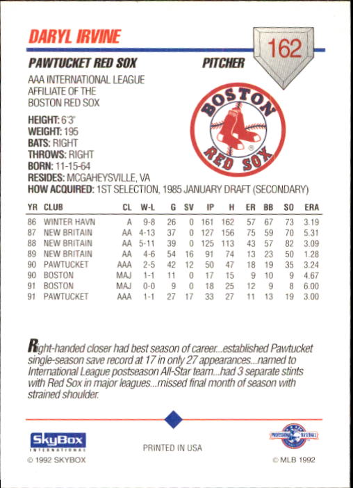 B0451- 1992 SkyBox AAA Baseball Card #'s 1-200 -You Pick- 15+ FREE US SHIP - Picture 313 of 389