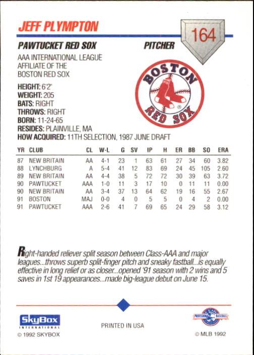 B0451- 1992 SkyBox AAA Baseball Card #'s 1-200 -You Pick- 15+ FREE US SHIP - Picture 317 of 389