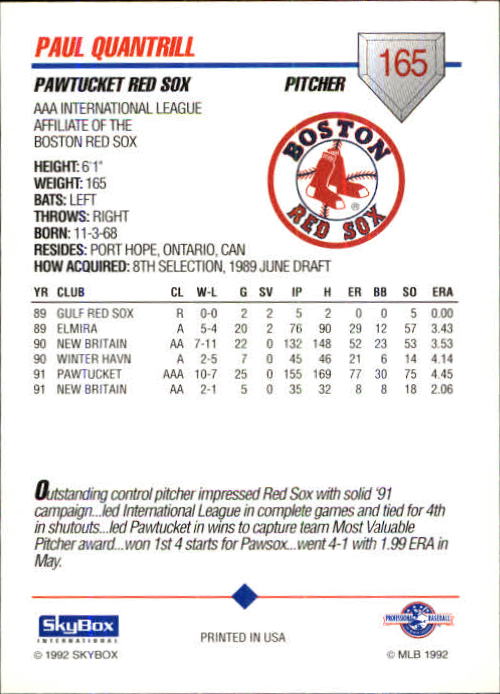 B0451- 1992 SkyBox AAA Baseball Card #'s 1-200 -You Pick- 15+ FREE US SHIP - Picture 319 of 389