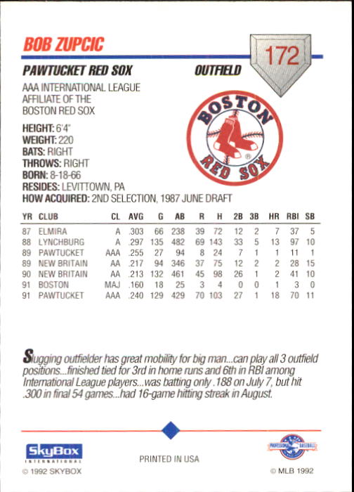 B0451- 1992 SkyBox AAA Baseball Card #'s 1-200 -You Pick- 15+ FREE US SHIP - Picture 333 of 389